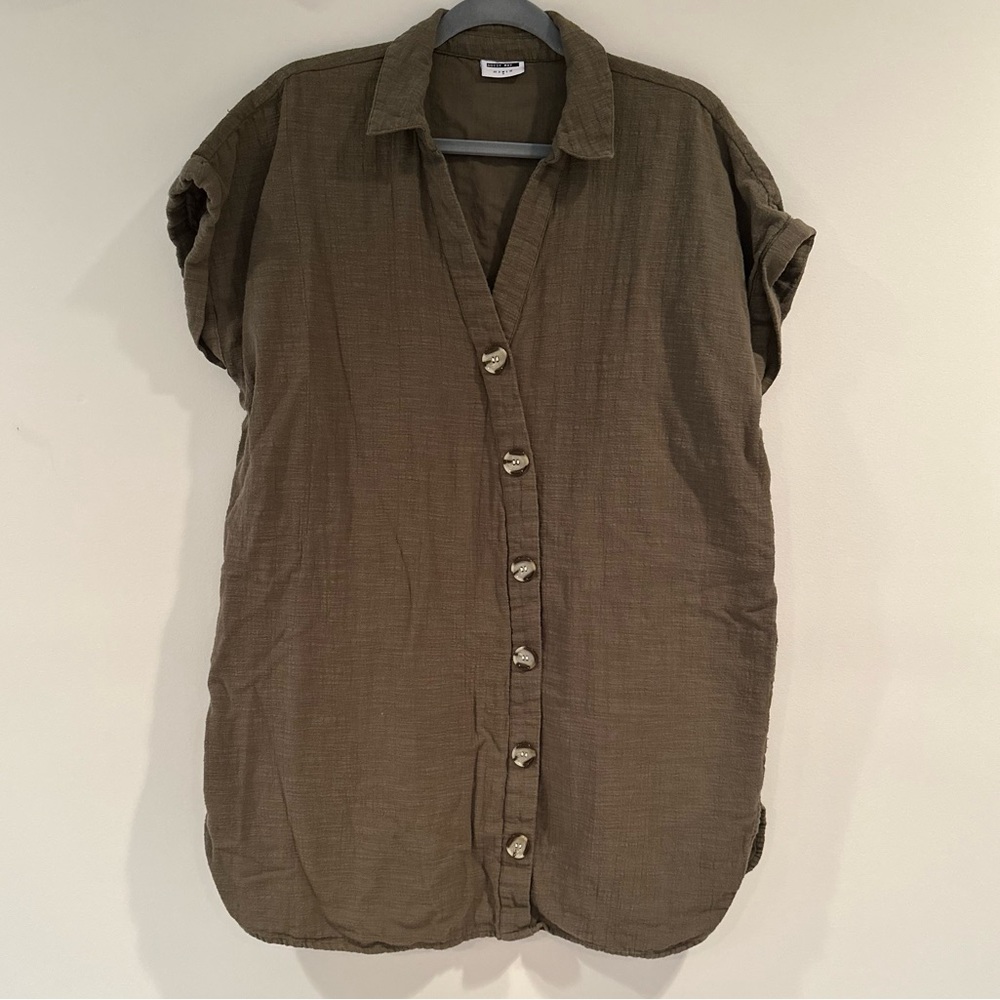 Noisy May oversized linen shirt dress